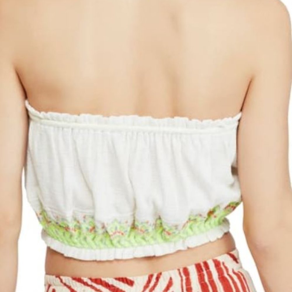 Free People Ivory Strapless Crop Top XS NWT - Picture 2 of 10